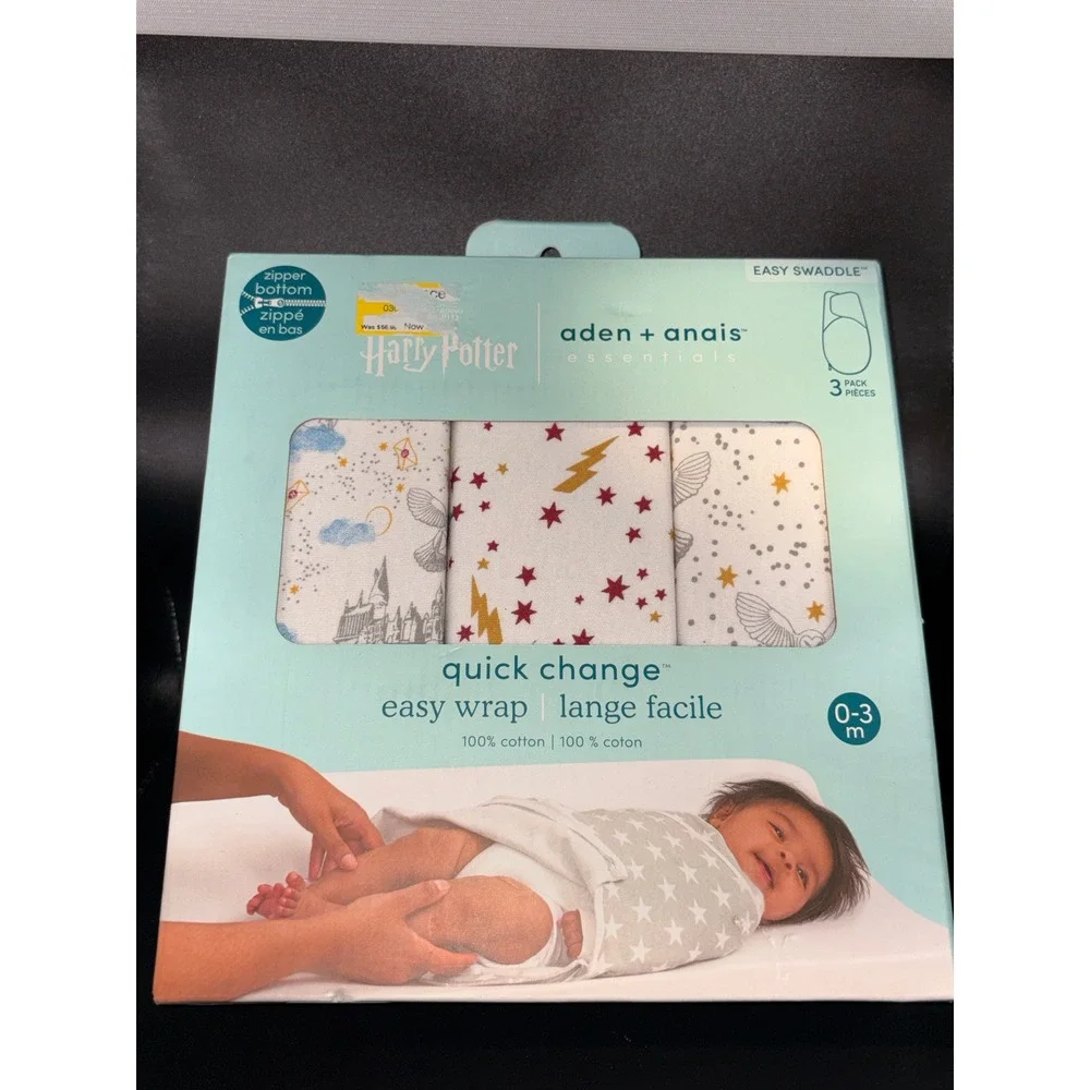 Aden + Anais Harry Potter Easy Swaddle Wrap 3-Pack 0-3M Cotton Sleep Sack New
